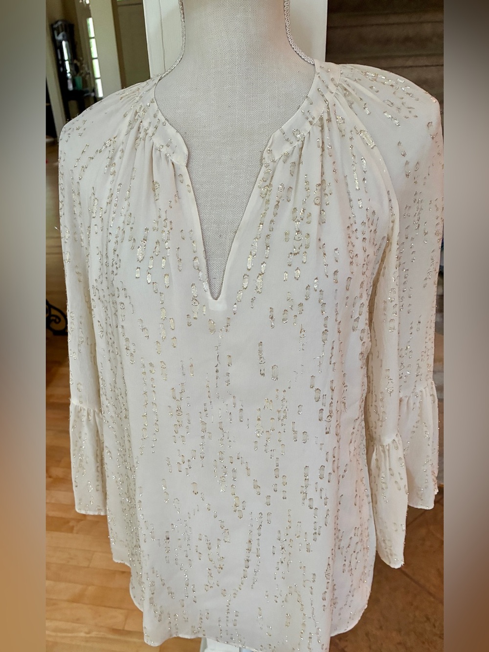 Lilly Pulitzer Matilda blouse With Metallic Thread